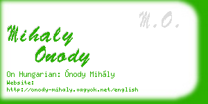 mihaly onody business card